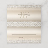 Elegant Champagne Damask Glitter Wedding Plaatskaartje (Buitenkant ongevouwen)