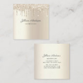 Elegant Champagne Driving Glitter Professional Vierkante Visitekaartje (Voorkant / Achterkant)