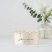 Elegant Champagne Driving Glitter Professional Visitekaartje (Staand voorkant)