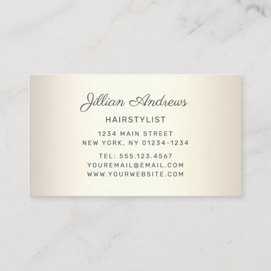 Elegant Champagne Driving Glitter Professional Visitekaartje (Achterkant)