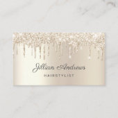 Elegant Champagne Driving Glitter Professional Visitekaartje (Voorkant)