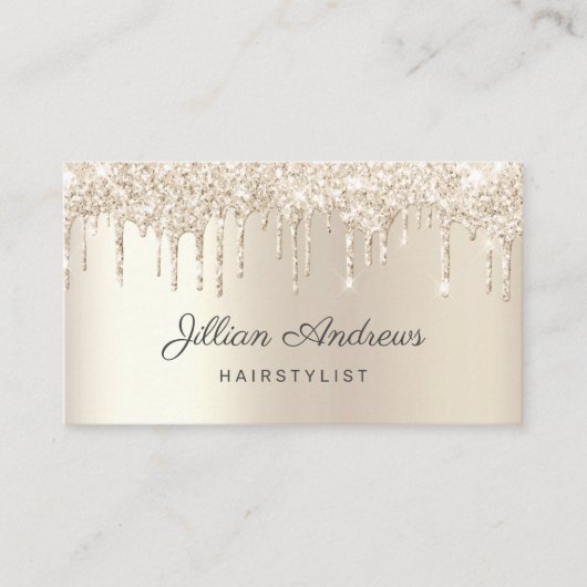 Elegant Champagne Driving Glitter Professional Visitekaartje (Voorkant)