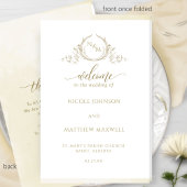 Elegant Champagne Folded Wedding Ceremonony Progra
