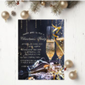 Elegant Champagne Glass Kerstparty Kaart