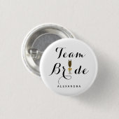 Elegant Champagne Glass Team Bride Ronde Button 3,2 Cm (Voorkant /achterkant)
