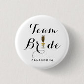 Elegant Champagne Glass Team Bride Ronde Button 3,2 Cm (Voorkant)