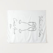 Elegant Champagne Glass Wedding Welcome Wandkleed (Voorkant (horizontaal))