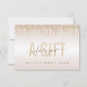 Elegant Champagne Glitter Dripping Beauty Salon (Voorkant)