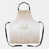 Elegant Champagne Glitter Dripping Girly Monogram Schort (Voorkant)