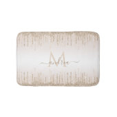 Elegant Champagne Glitter Driving Monogram & Naam Badmat (Voorkant)