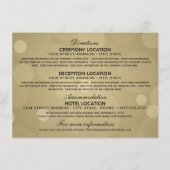 Elegant Champagne Gold Black Weddeninformatie Informatiekaartje (Voorkant)