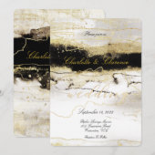 Elegant Champagne Gold Black White Luxury Wedding Kaart (Voorkant / Achterkant)