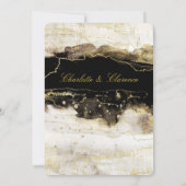 Elegant Champagne Gold Black White Luxury Wedding Kaart (Achterkant)