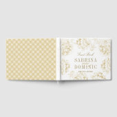 Elegant Champagne Gold Floral Peony Wedding Gastenboek (Volledig)