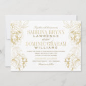 Elegant Champagne Gold Floral Peony Wedding Kaart (Voorkant)