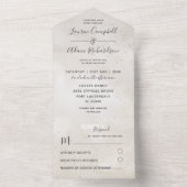 Elegant Champagne & Gold Glitter Wedding All In One Uitnodiging (Binnen)
