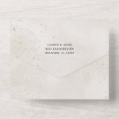 Elegant Champagne & Gold Glitter Wedding All In One Uitnodiging (Achterkant)