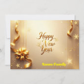 Elegant Champagne Gold Happy New Year Feestdagenkaart (Voorkant)