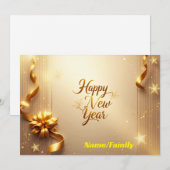 Elegant Champagne Gold Happy New Year Feestdagenkaart (Voorkant / Achterkant)