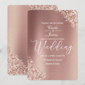 elegant champagne Gold Luxe bruiloft Kaart (Voorkant / Achterkant)