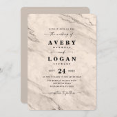 Elegant Champagne Gold Metallic marmer Wedding Kaart (Voorkant / Achterkant)