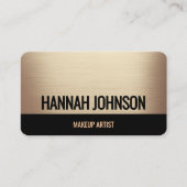 Elegant Champagne Goud & Zwart Visitekaartje (Voorkant)