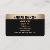 Elegant Champagne Goud & Zwart Visitekaartje (Achterkant)