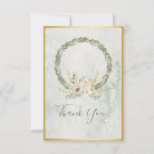 Elegant Champagne Ivory Floral Script Bedankkaart (Voorkant)