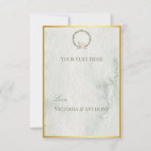 Elegant Champagne Ivory Floral Script Bedankkaart (Achterkant)