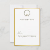 Elegant Champagne Ivory Floral Script Bedankt (Achterkant)