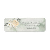 Elegant Champagne Ivory Floral Script Wedding Etiket (Voorkant)