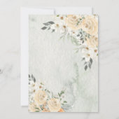Elegant Champagne Ivory Floral Script Wedding Kaart (Achterkant)