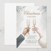 Elegant Champagne Kerstfeest Kaart (Voorkant / Achterkant)