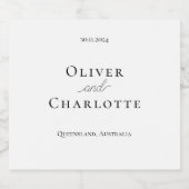 Elegant Champagne Label - Bruiloft Sparkling Wijnetiket (Enkel label)