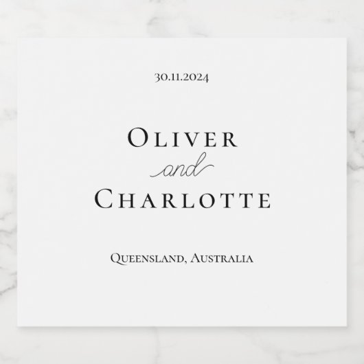 Elegant Champagne Label - Bruiloft Sparkling Wijnetiket (Enkel label)