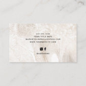 Elegant Champagne Marble and Modern Script Visitekaartje (Achterkant)