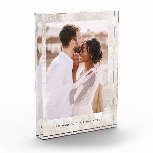 Elegant Champagne Marble Kijk Fotoblokken (Links)