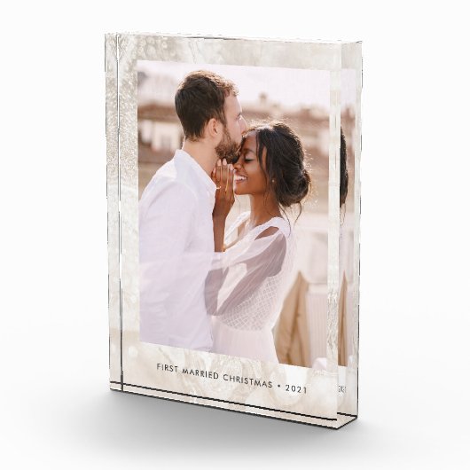 Elegant Champagne Marble Kijk Fotoblokken (Rechts)