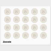 Elegant Champagne Monogram Wedding Envelope Seals Ronde Sticker (Vel)