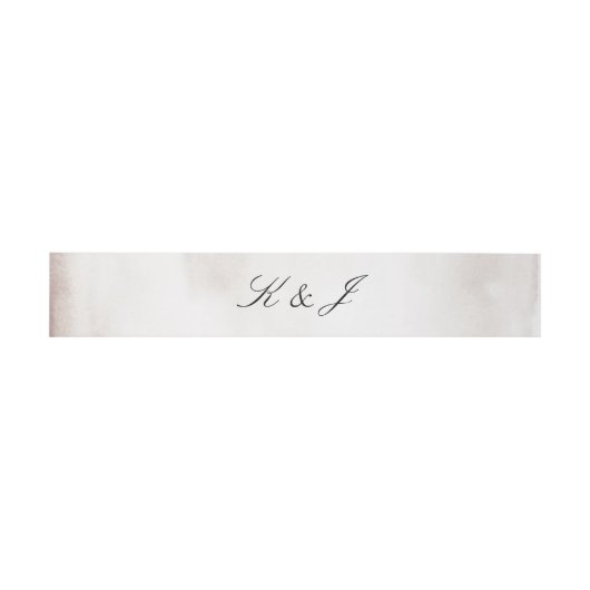 Elegant Champagne Monogram Zwart Script Bruiloft Uitnodigingen Wikkel (Vlak)