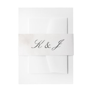 Elegant Champagne Monogram Zwart Script Bruiloft Uitnodigingen Wikkel