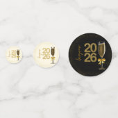 Elegant Champagne New Year Eve Confetti (Achterkanten)
