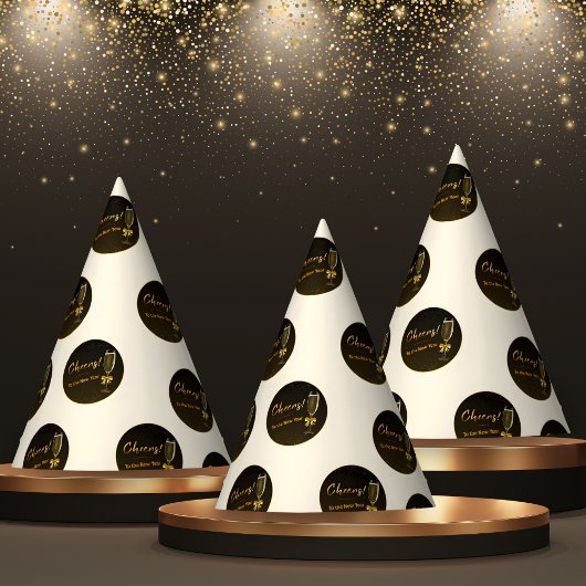 Elegant Champagne New Year Eve Party Hat Feesthoedjes