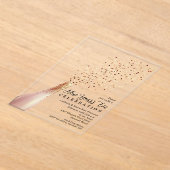 Elegant Champagne New Year's Eve Acryl Uitnodigingen (Laagn)