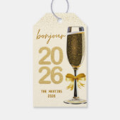 Elegant Champagne New Year's Eve Cadeaulabel (Achterkant)