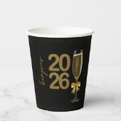 Elegant Champagne New Year's Eve Papieren Bekers (Voorkant)