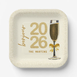 Elegant Champagne New Year's Eve Papieren Bordje