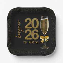 Elegant Champagne New Year's Eve Papieren Bordje