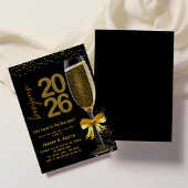 Elegant Champagne New Year's Eve Party Invitation Kaart