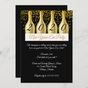 Elegant Champagne New Years Eve Party Kaart